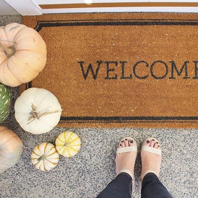 user image by @simplypossibilities, 1&#39;10&#34;x3&#39;11&#34; Welcome Estate Doormat - Threshold&#8482;: Outdoor Coir Door Mat, Medium Pile, Black, Rectangle, Shake Clean