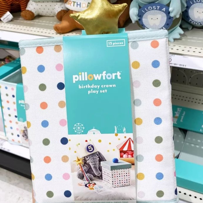 user image by @ohtarget, Birthday Crown Kids&#39; Interactive Kit - Pillowfort&#8482;: Novelty Plush Throw Pillow, Multicolored, OEKO-TEX Certified