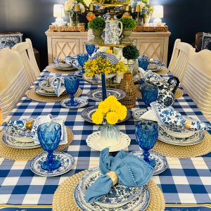 Gingham Floral Tablecloth | Williams Sonoma