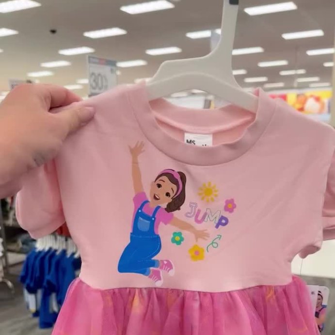 user image by @catandjackbytarget, Toddler Girls' Ms. Rachel Jump Short Sleeve Tulle Dress - Pink