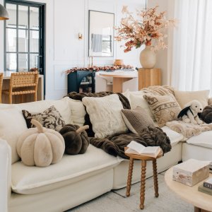 Faux Fur Pumpkin Shaped Pillow