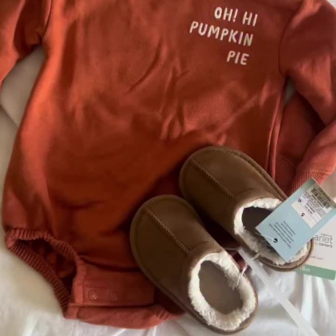 user image by @dianacarolinahdz, Little Planet By Carter&#39;s Organic Baby Pumpkin Pie Bubble Romper - Orange