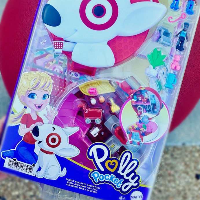 user image by @lindz_jay, Polly Pocket Target Bullseye Adventure: Doll Playset, 16 Pieces, Plastic, No Battery Required, Ages 4+