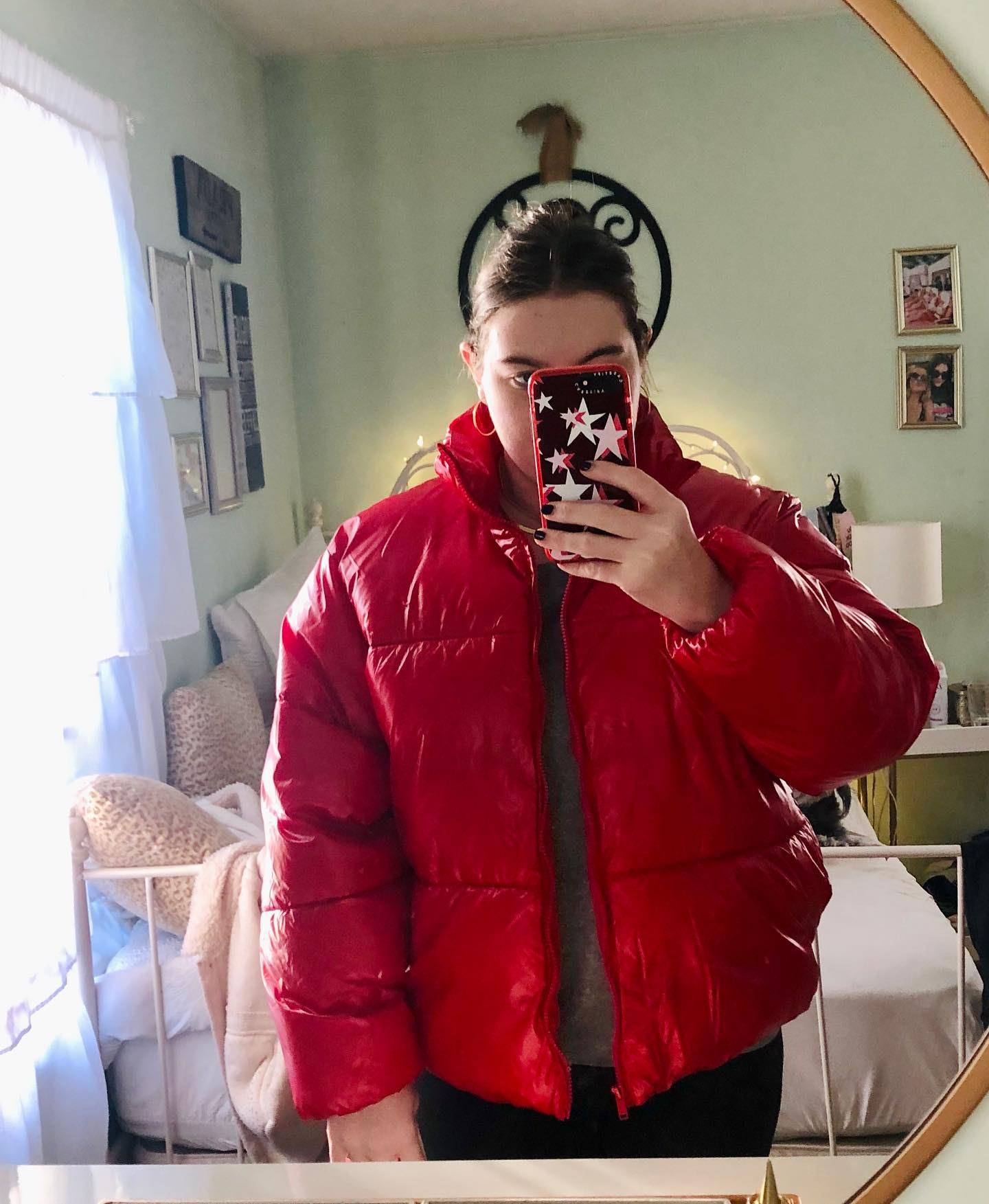 Target red store puffer jacket