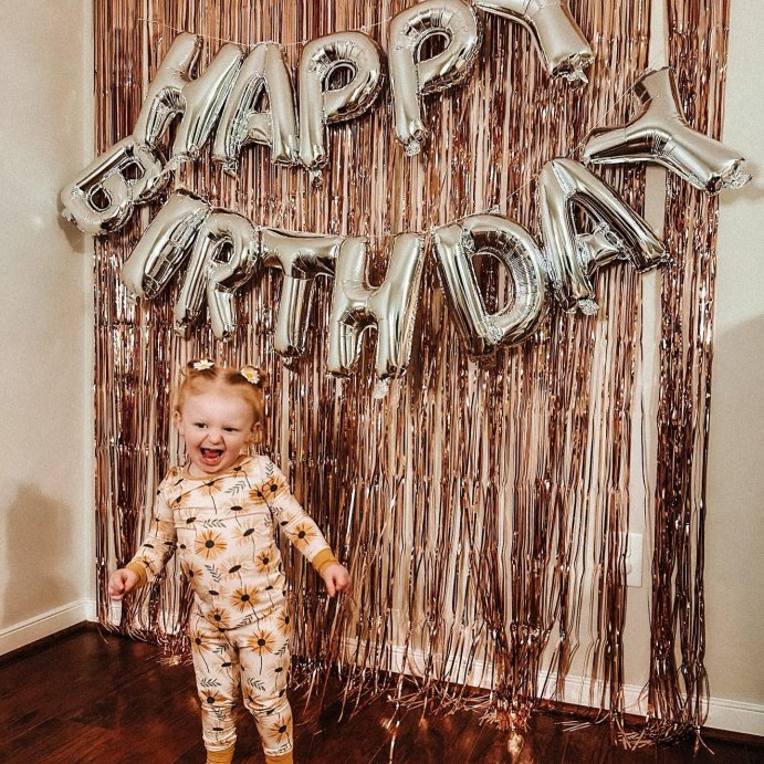 user image by @_jessayers, &#34;Happy Birthday&#34; Foil Balloon Banner Silver - Spritz&#8482;&#34;