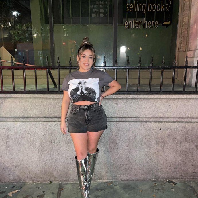 user image by @nance_3110, Women's Tupac Short Sleeve Graphic T-Shirt - Black