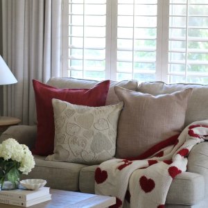 Heart Jacquard Knit Throw Blanket