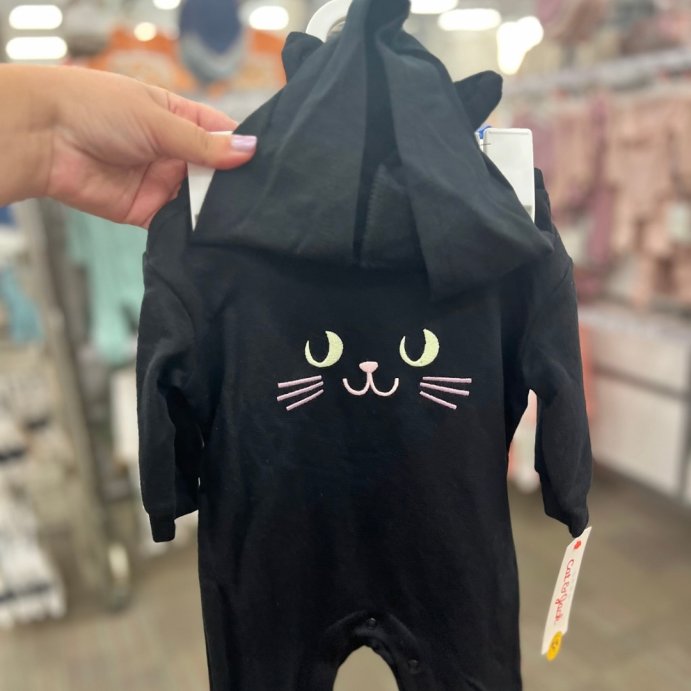 user image by @momlifeandstylefinds, Baby Halloween Cat Hooded Romper - Cat &#38; Jack&#8482; Black