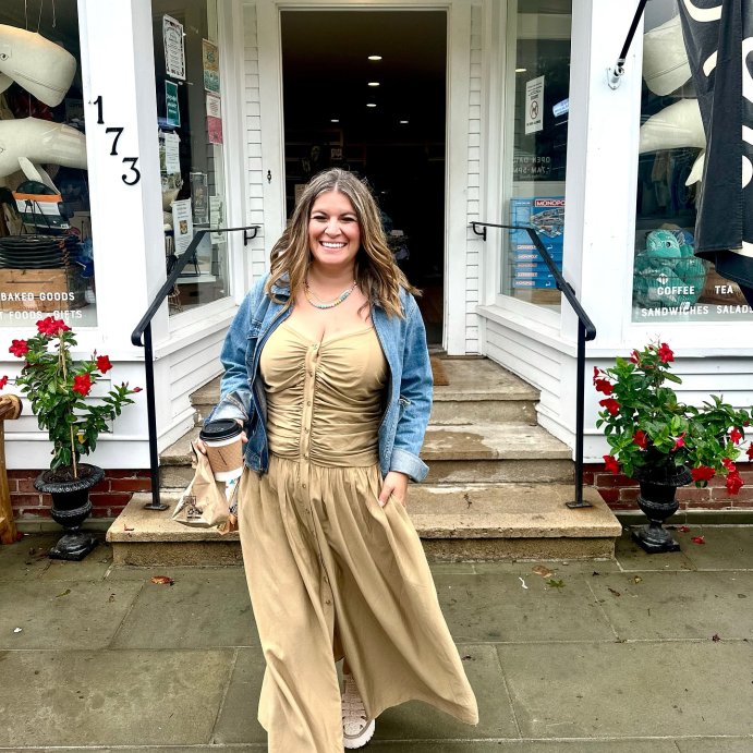 user image by @teachingwithmrs.perrine, Women's Ruched Midi Tank Dress - Future Collective