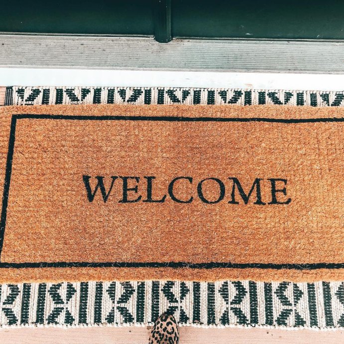 user image by @livingmybestselfie, 1&#39;10&#34;x3&#39;11&#34; Welcome Estate Doormat - Threshold&#8482;: Outdoor Coir Door Mat, Medium Pile, Black, Rectangle, Shake Clean