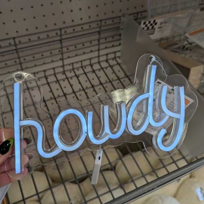 user image by @heartsandhaunts, Faux Neon Light Howdy - Bullseye&#39;s Playground&#8482;