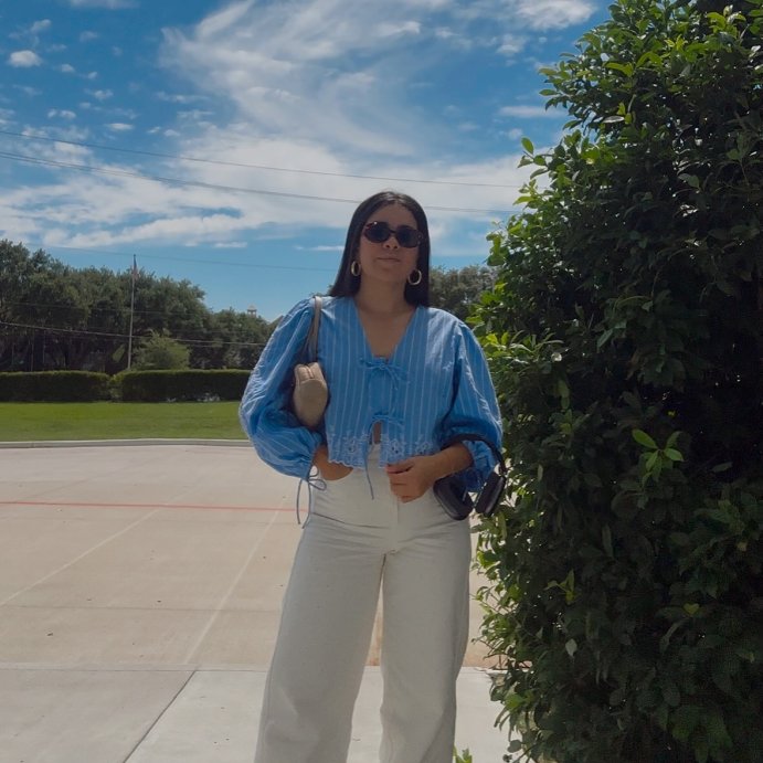 user image by @talishaaaanicole, Women's Long Sleeve Eyelet Tie-Front Poplin Blouse - Future Collective