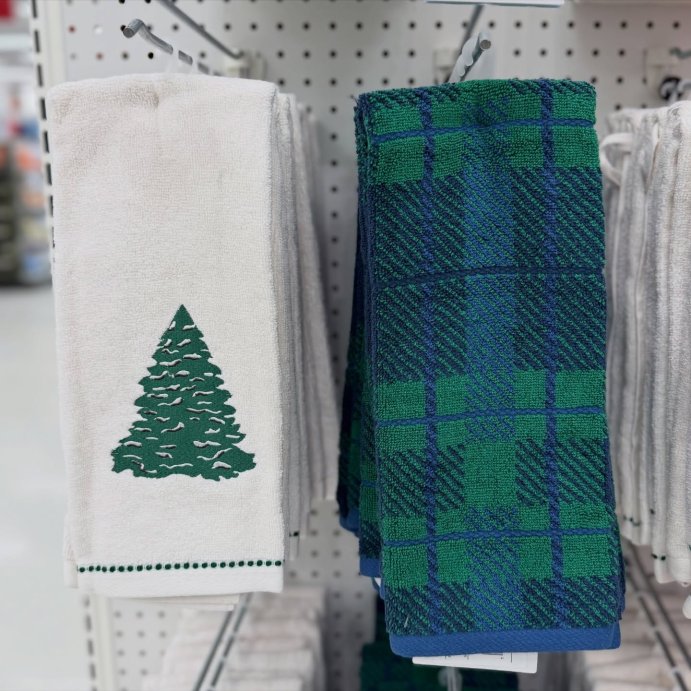 user image by @katattarget, 2pk Winter Wonderland Plaid Christmas Hand Towels Blue/Green - Threshold&#8482;