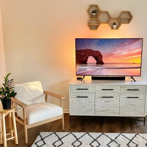 Wood Tiled Media Console (54