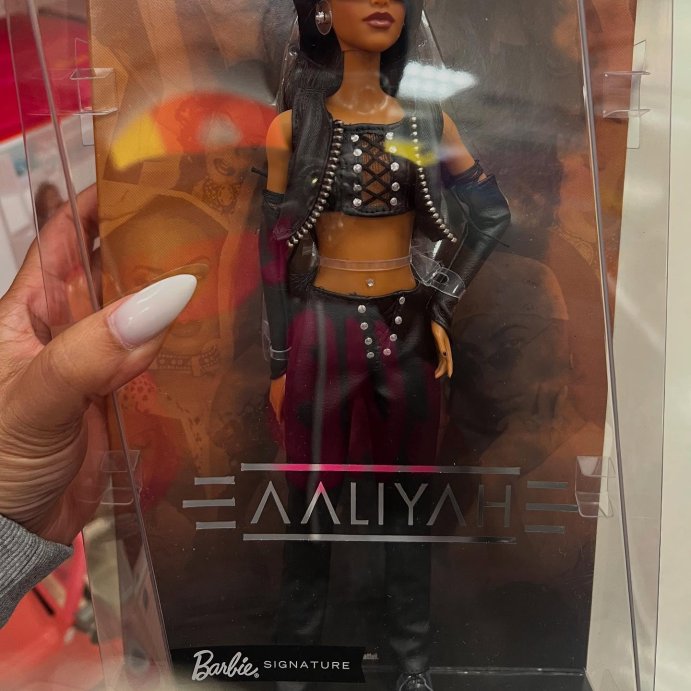user image by @_ireana_, Barbie Signature Aaliyah 11.5&#34; Collectible Doll in Black Faux Leather Outfit