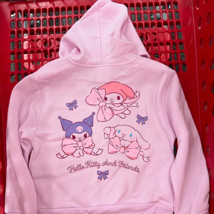 user image by @thetargetkidshopper, Girls&#39; Sanrio Hello Kitty and Friends Hooded Fleece Sweatshirt - Pink