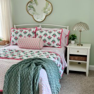Taie D'Oreiller Enfant Pottery Barn – Roller Rabbit – Rosebud Matelassé – Standard