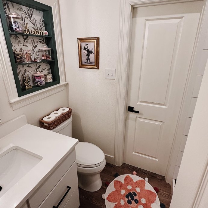 user image by @creatingpeacediy, Summer Flower Kids&#39; Bath Rug - Allure Home Creations: Multicolored Cotton Floral Bathroom Mat, 2&#39;x2&#39;, Machine Washable
