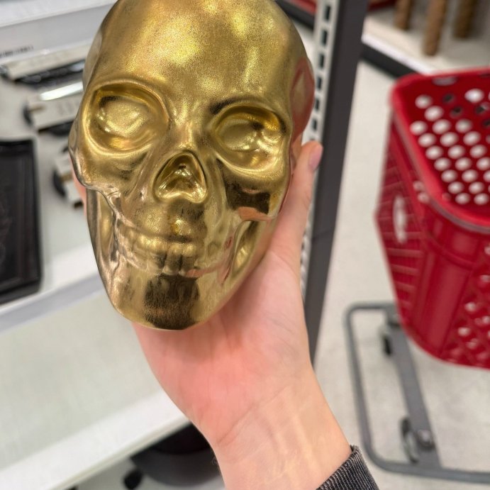 user image by @targettrendsetter, Stoneware Skull Candy Bowl Gold - Threshold&#8482;