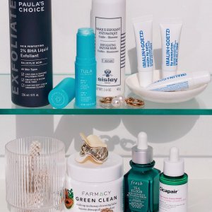 @spacenk&rsquo;s instagram photo of Paula's Choice Skin Perfecting 2% BHA Liquid Exfoliant,Tula Skincare Glow & Get It Cooling & Brightening Eye Balm,Malin + Goetz Lip Moisturizer,Malin + Goetz Mojito Lip Balm,Dr. Jart+ Cicapair&trade; Tiger Grass Camo Drops SPF 35,Fresh Tea Elixir Skin Resilience Activating Serum,Farmacy Beauty Green Clean Makeup Removing Cleansing Balm,Sisley-Paris Exfoliating Enzyme Mask