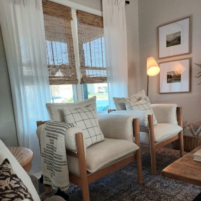 user image by Jennifer Vallejo, Arbon Wood Dowel Accent Chair with Cushion Arms - Threshold™ designed with Studio McGee