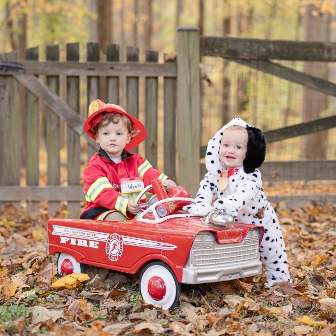 user image by @ljnockett, Melissa &#38; Doug Fire Chief Role Play Costume Dress-Up Set (6pc)