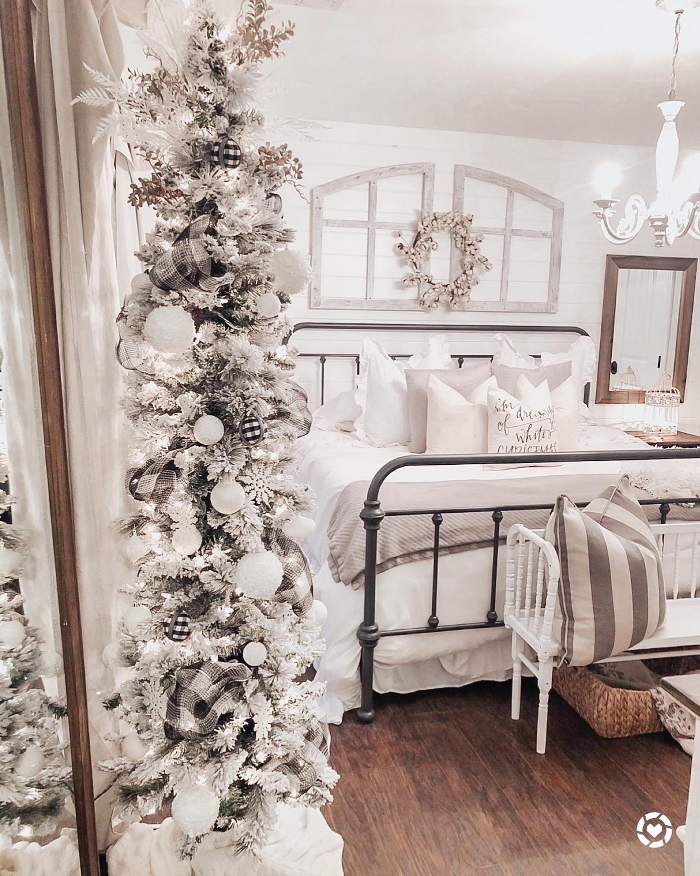 Winter rustic bedroom Instagram Post