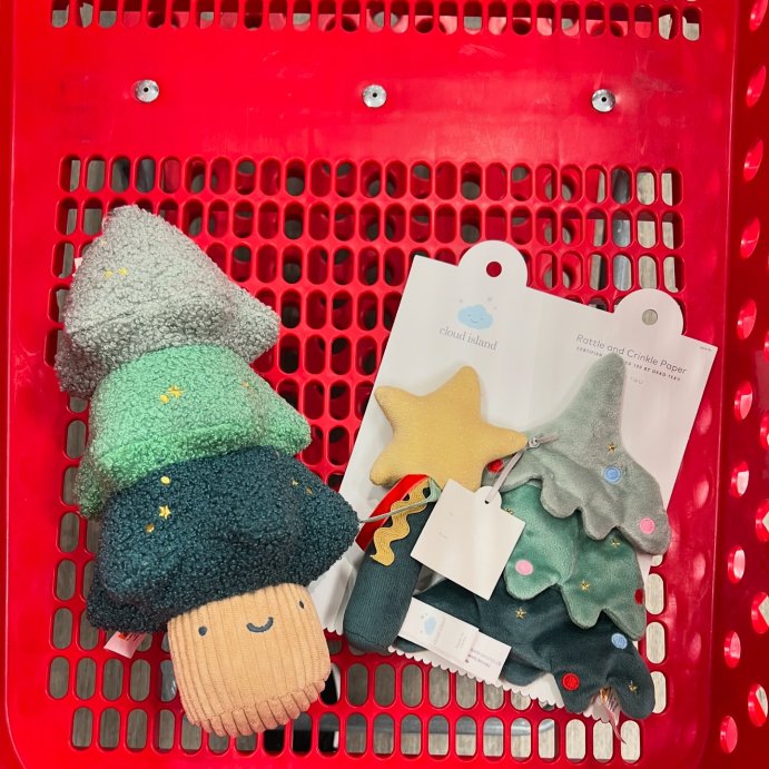 user image by @targetbayareafinds, Star Soft Rattle + Tree Crinkle Paper Christmas Plush Baby Toy - Cloud Island&#8482;