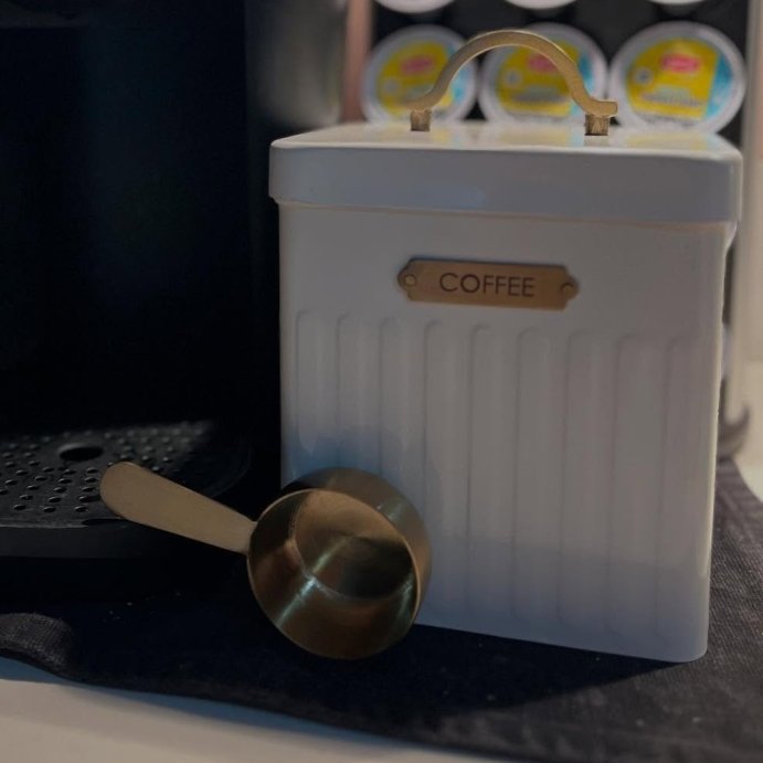 user image by @megrenee_87, Metal Coffee Tin with Scooper Cream/Brass - Hearth &#38; Hand&#8482; with Magnolia