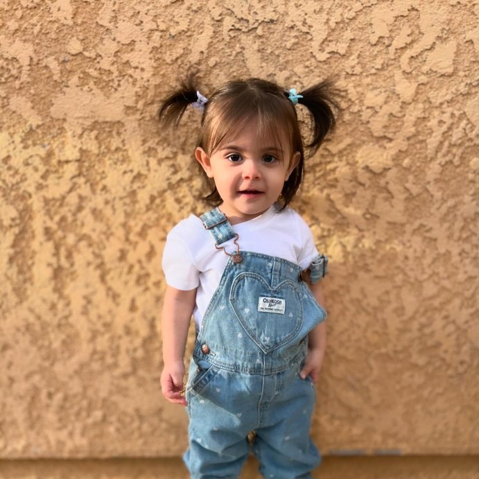 user image by @mari_garcia0809, OshKosh B'gosh Toddler Girls' Heart Denim Overalls - Light Blue