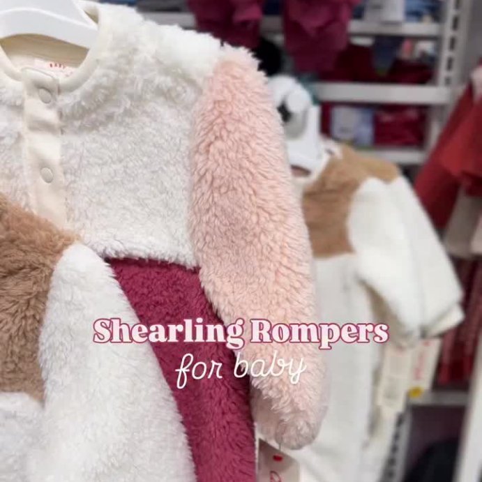 user image by @targetlittleones, Baby Winter Snowflake Faux Shearling Colorblock Romper - Cat &#38; Jack&#8482; Cream