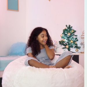 Ivory Polar Bear Faux Fur Bean Bag Chair | Pottery Barn Teen