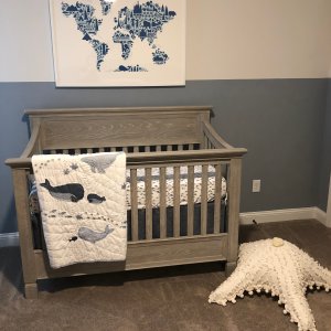 Tadpoles 2 Piece Whales" Patterned Microfiber Fitted Crib Sheets