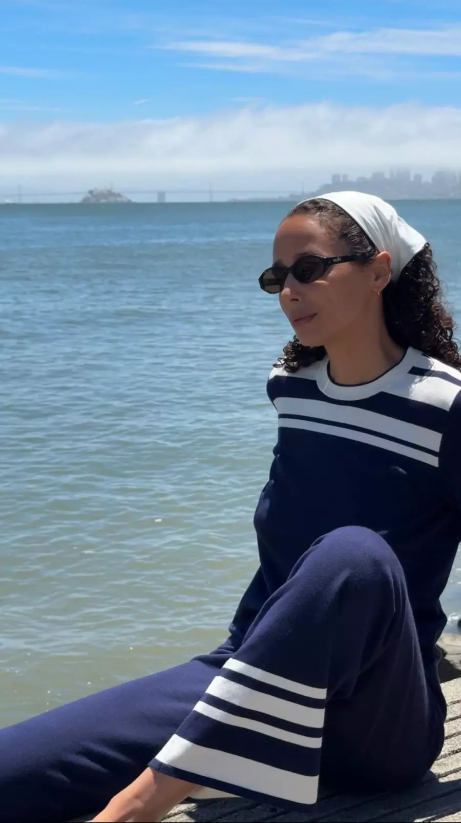 Winter_Navy/Cream Stripe Amara Pants | Women's Pants | J.McLaughlin