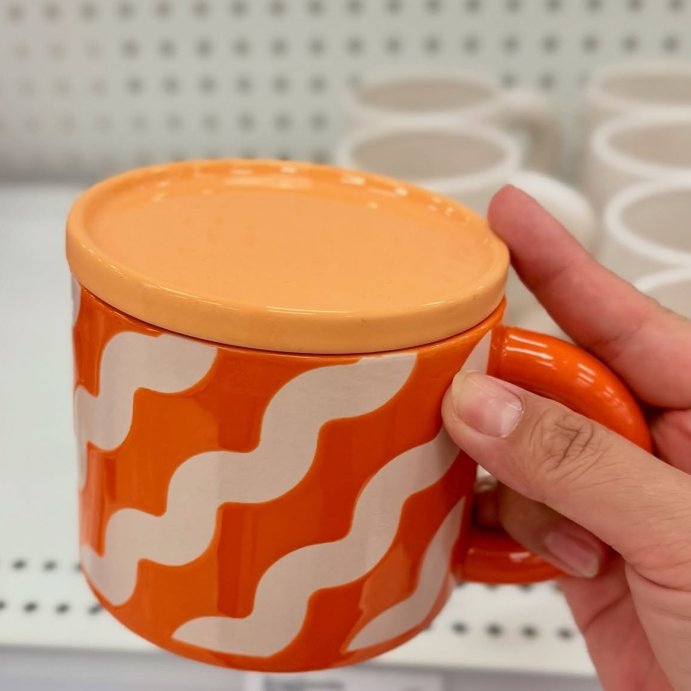 user image by @katattarget, 17 fl oz Stoneware Squiggly Print Lidded Mug - Room Essentials™