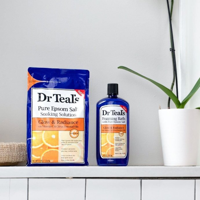 user image by @drteals, Dr Teal&#39;s Epsom Salt Magnesium Soak - Glow &#38; Radiance with Vitamin C &#38; Citrus Essential Oils - 3 lbs
