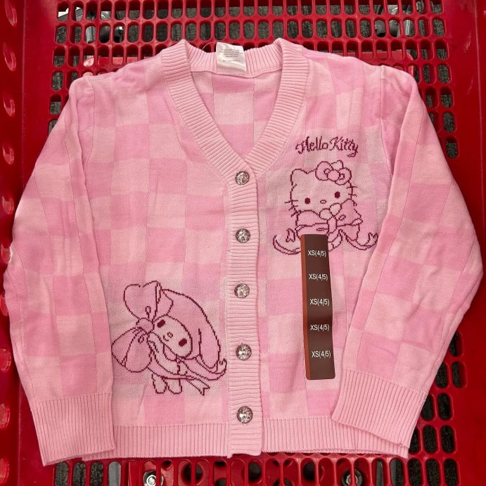 user image by @thetargetkidshopper, Girls&#39; Sanrio Hello Kitty and Friends Button-Up Cardigan - Pink