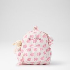 Shop Block Print Quilted Backpack, Pink Elephant and more