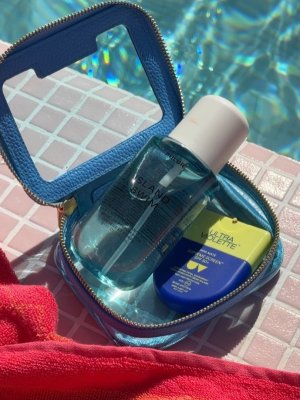 @spacenk&rsquo;s instagram photo of PHLUR Island Swim Hair and Body Mist,Ultra Violette Supreme Screen SPF 50+ Mini Mate,Space NK Mini Travel Bag