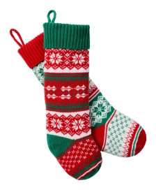 Shop CANVAS Santa's Workshop Collection Fair Isle Stockings, 18.5-in, 2-pk and more