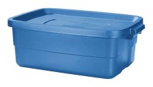 Shop Rubbermaid Roughneck Stackable Storage Box with Lid, 38-L, Blue and more