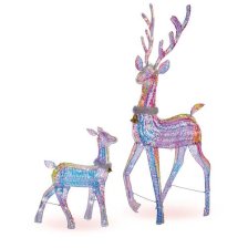 Shop CANVAS Glisten Deer & Fawn, 5-ft (1.5 m) & 2-ft (0.6 m), LED, 2-pc, Multi-colour and more