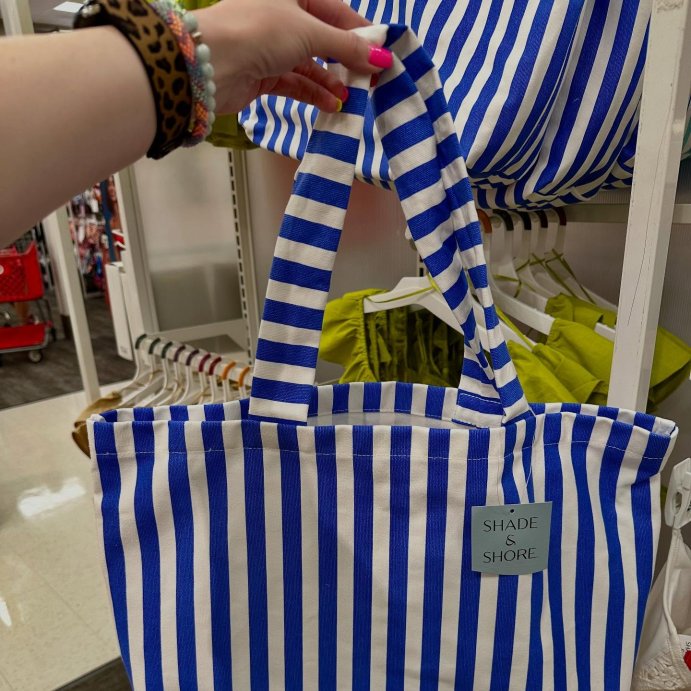 user image by @fabfindswithfallon, Canvas Beach Striped Tote Bag - Shade & Shore™