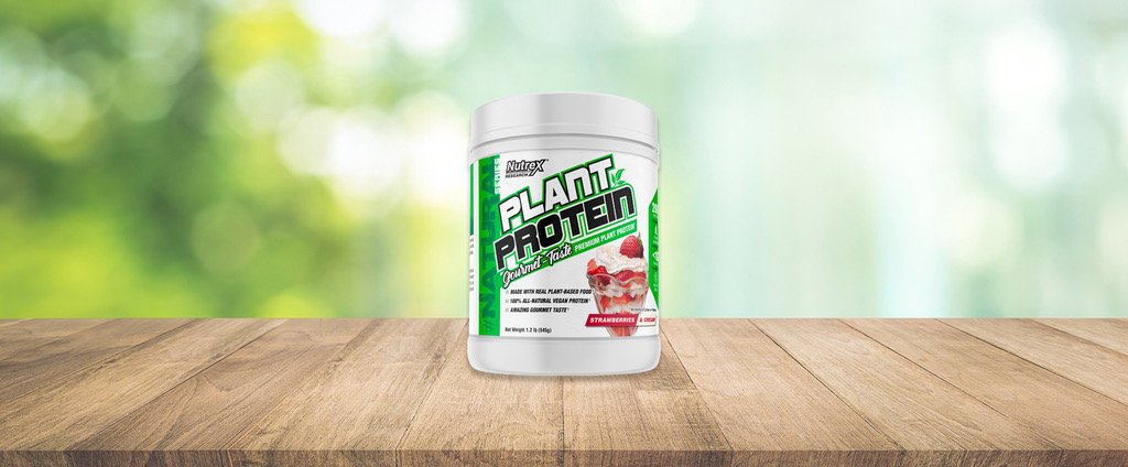 Shop Nutrex Research Plant-Based 100% Vegan Protein - Strawberries & Cream (1.2 Lbs. / 18 Servings) and more