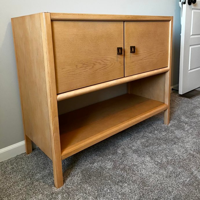 user image by @loverkamp, Sandpoint 2 Door Cabinet Natural - Threshold&#8482; designed with Studio McGee: Brass-Finish Handles, Wood Frame