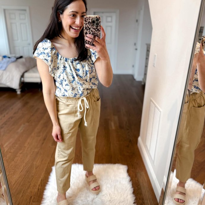 user image by @msnafashion, Women's Mid-Rise Pull-On Pants - Universal Thread™ Tan