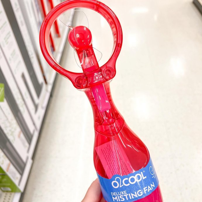 user image by @minimetrends_withmad, O2COOL Deluxe Handheld Misting Fan Colors May Vary: Portable Personal Spray Fan, Battery Operated, Smooth Plastic Finish