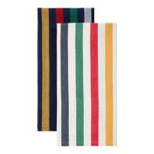 Shop Hudson's Bay Stripes Signature Tea Towel, White/Navy, 2-pk and more