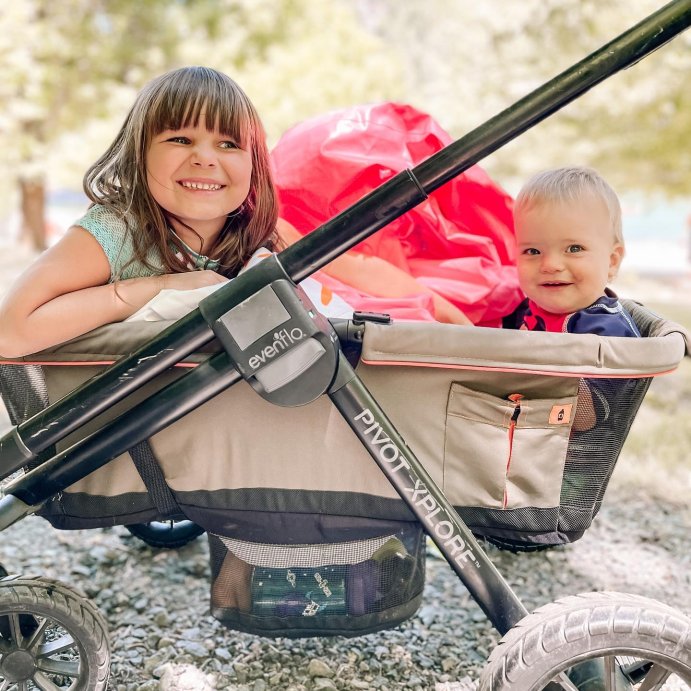 user image by @alionushka1990, Evenflo Pivot Xplore All-Terrain Double Stroller Wagon