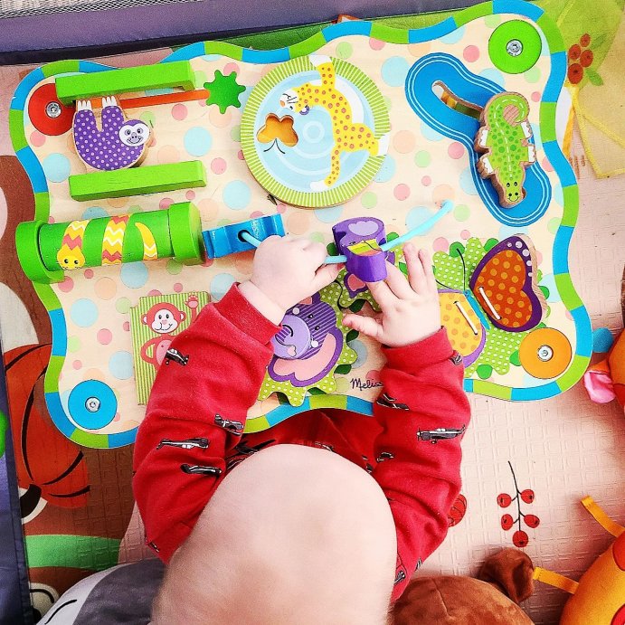 user image by @mel.morin1, Melissa & Doug First Play Childrens Jungle Wooden Activity Table for Toddlers